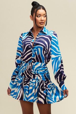 princess polly baby blue dress Zebra print dress